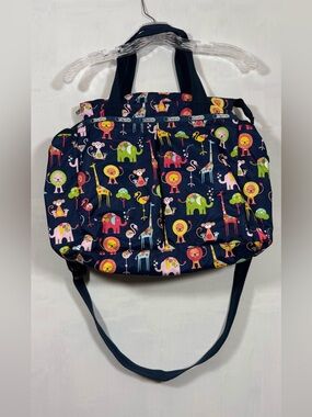 LeSportsac Navy Safari Print Baby/Tote Bag - Colorful Animal Print